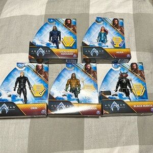 4" DC Aquaman The Lost Kingdom Aquaman Orm Mera Black Manta Figures Full Set